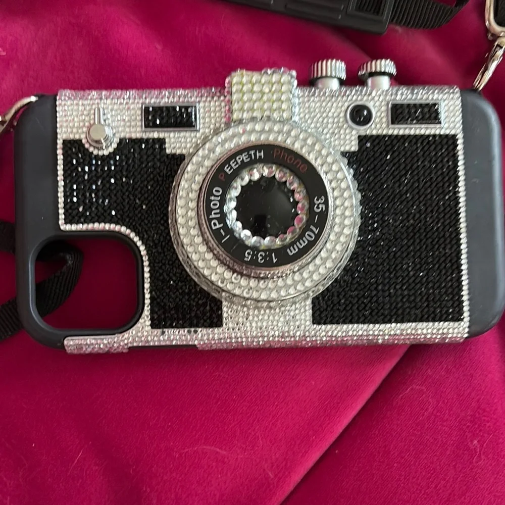 Camera Design Cell Phone Cover - Black and Silver for iPhone 8 Plus